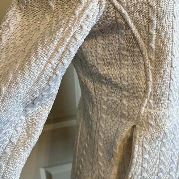 Spyder Women's White Cable Knit Fleece Lined Jacket - Picture 4 of 15